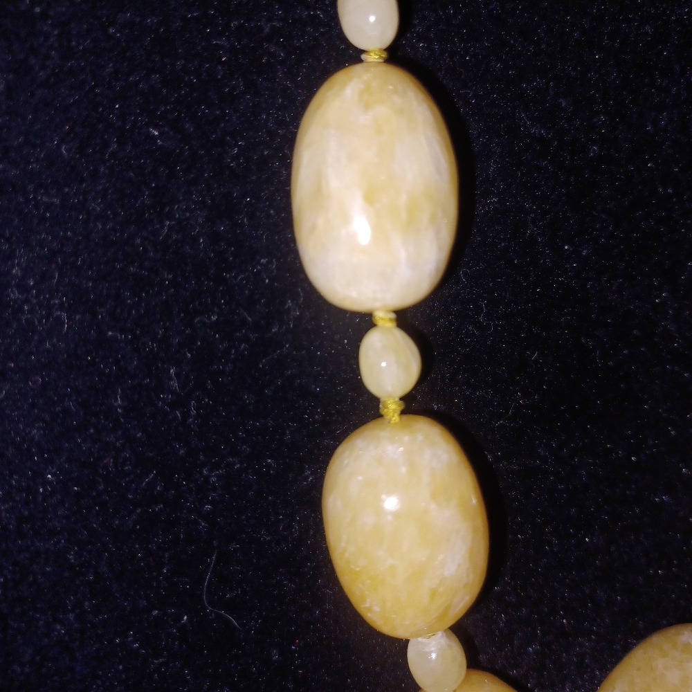 Barse Yellow Jade 925 Neckless - Picture 3 of 5